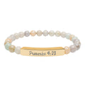 Engraved Natural Stone Stretch Bracelet — Proverbs 4:23 Spiritual Bar Bracelet