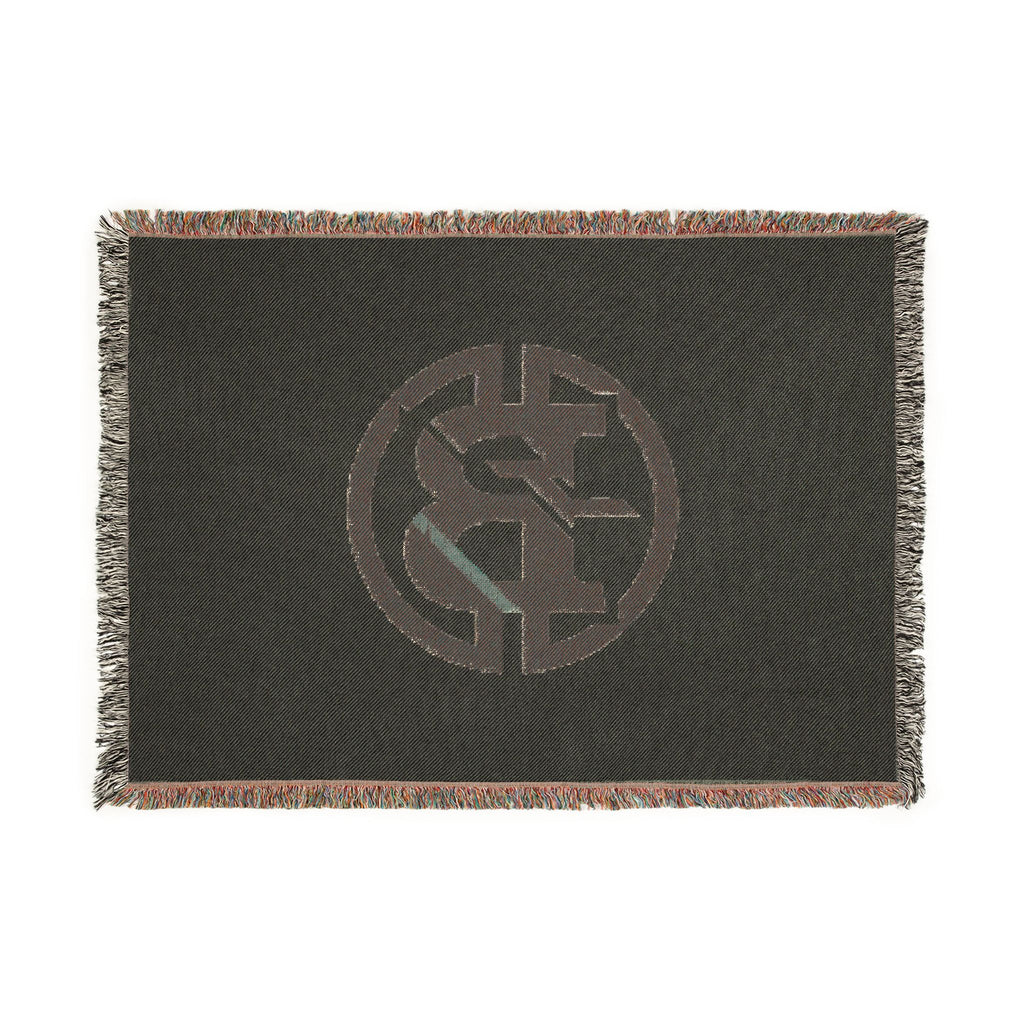 Woven Blanket — Minimalist Circular Monogram Throw