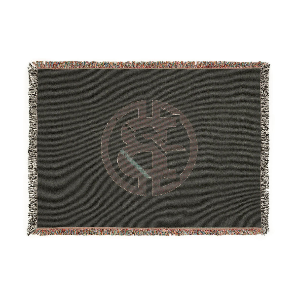 Woven Blanket — Minimalist Circular Monogram Throw