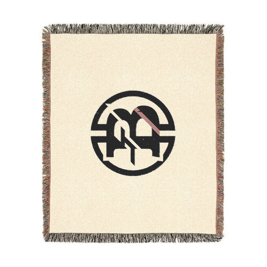 Woven Blanket — Minimalist Circular Monogram Throw