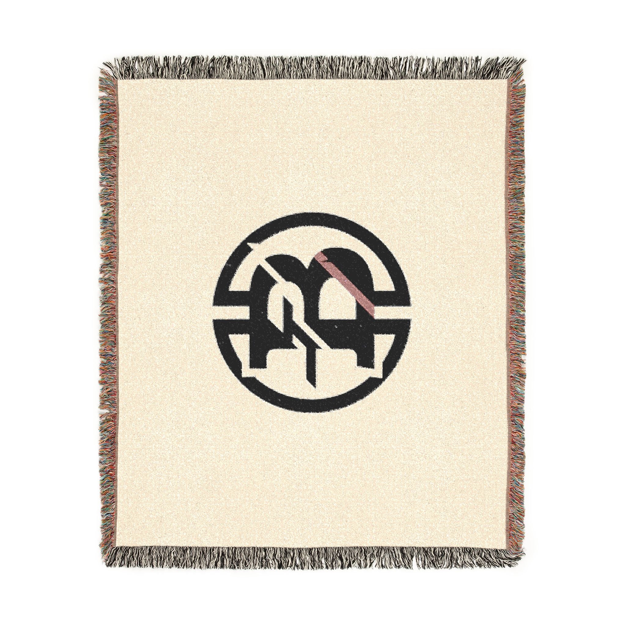 Woven Blanket — Minimalist Circular Monogram Throw