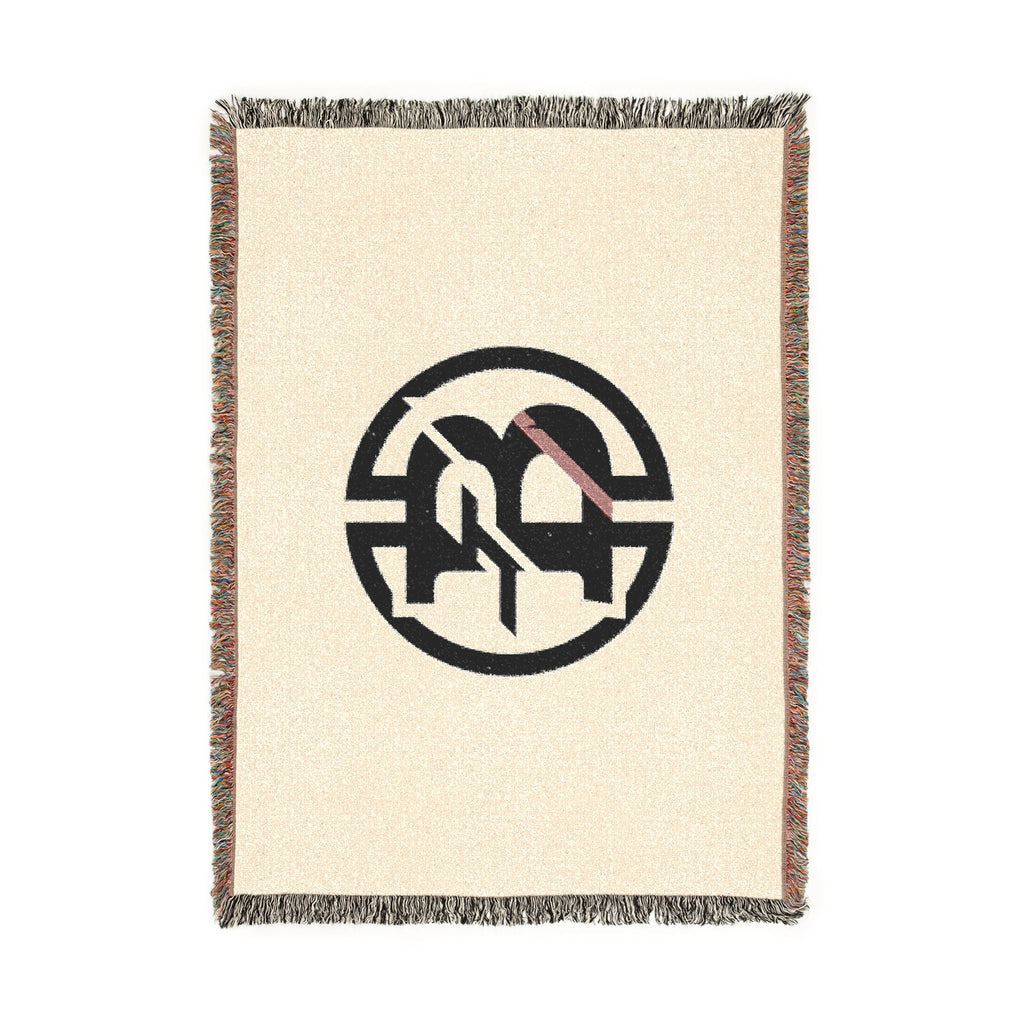 Woven Blanket — Minimalist Circular Monogram Throw