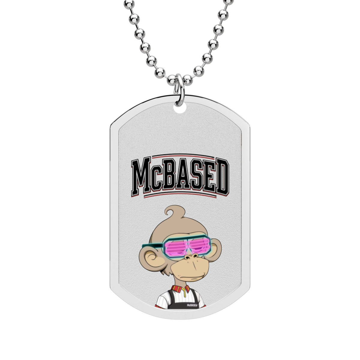 Dog Tag Necklace — 'MCBASED' Monkey Design Stainless Steel Pendant