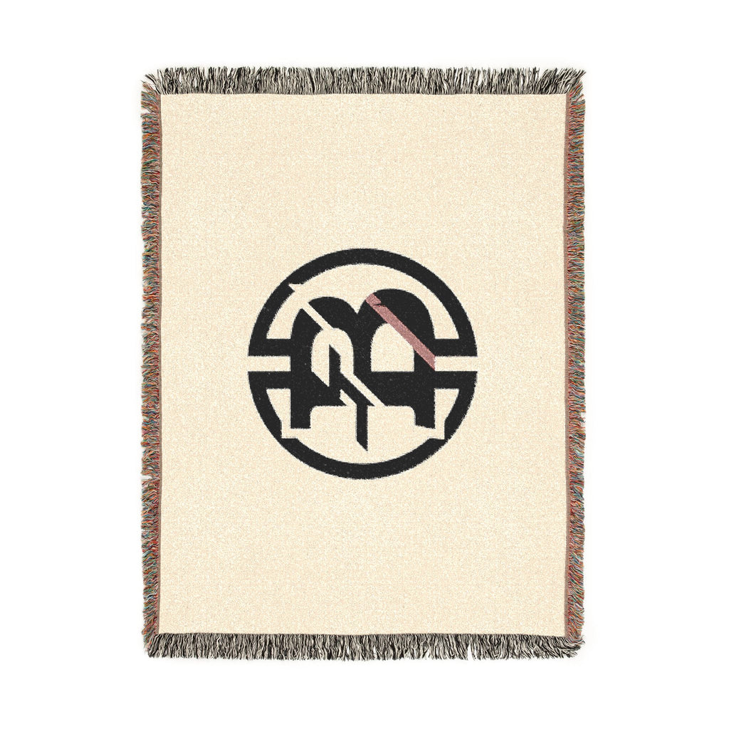 Woven Blanket — Minimalist Circular Monogram Throw