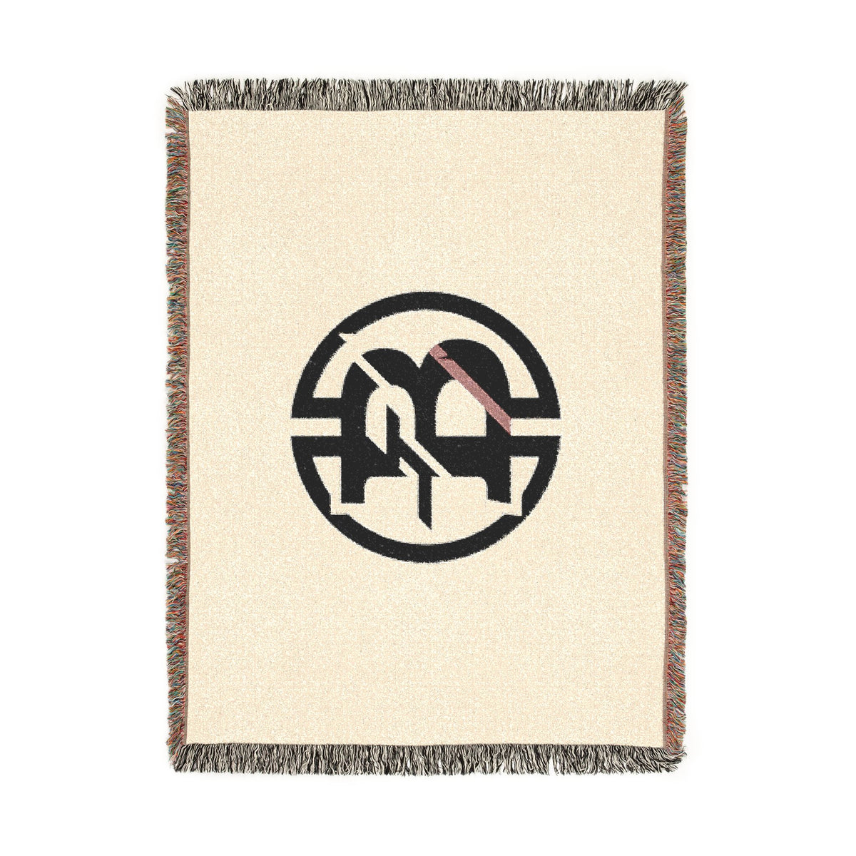 Woven Blanket — Minimalist Circular Monogram Throw