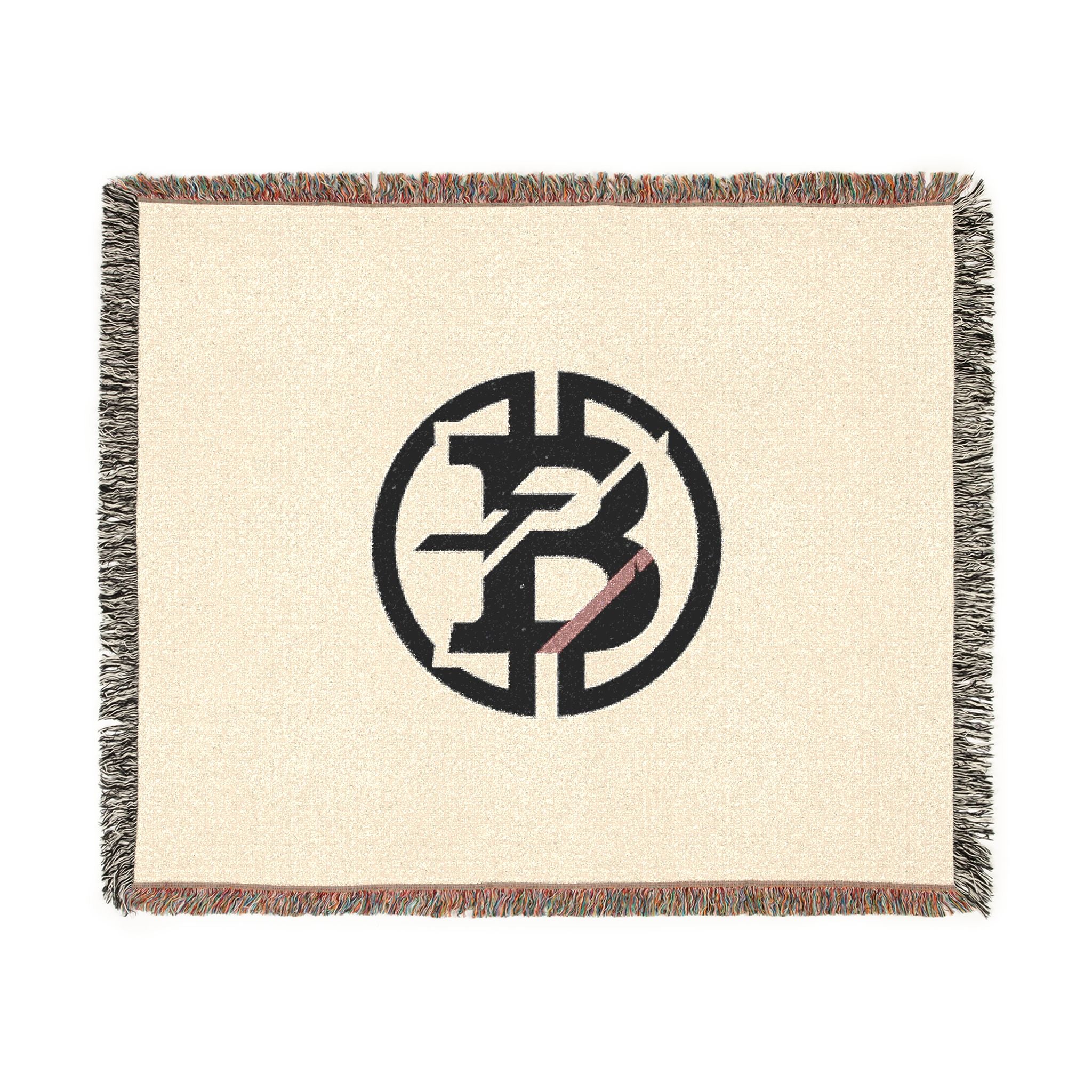Woven Blanket — Minimalist Circular Monogram Throw