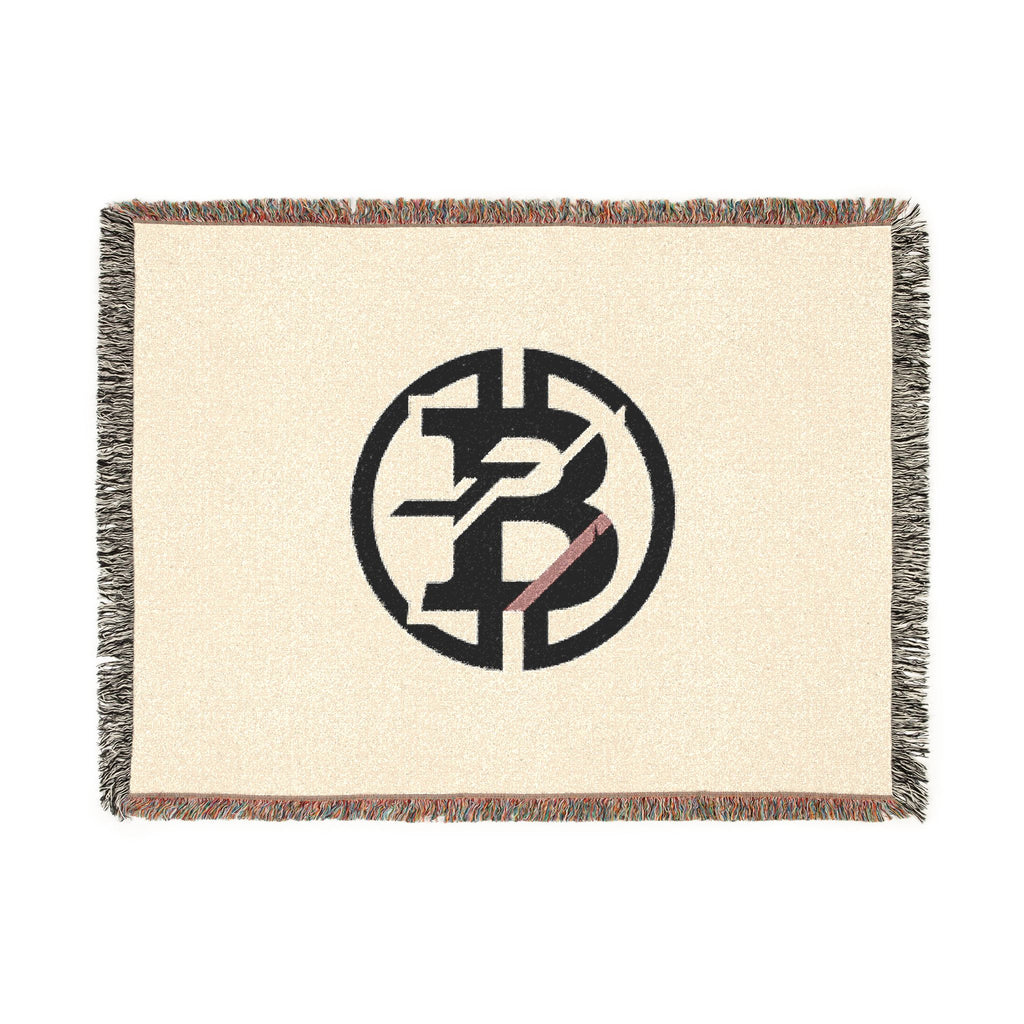 Woven Blanket — Minimalist Circular Monogram Throw