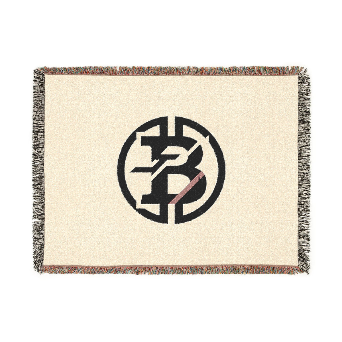 Woven Blanket — Minimalist Circular Monogram Throw