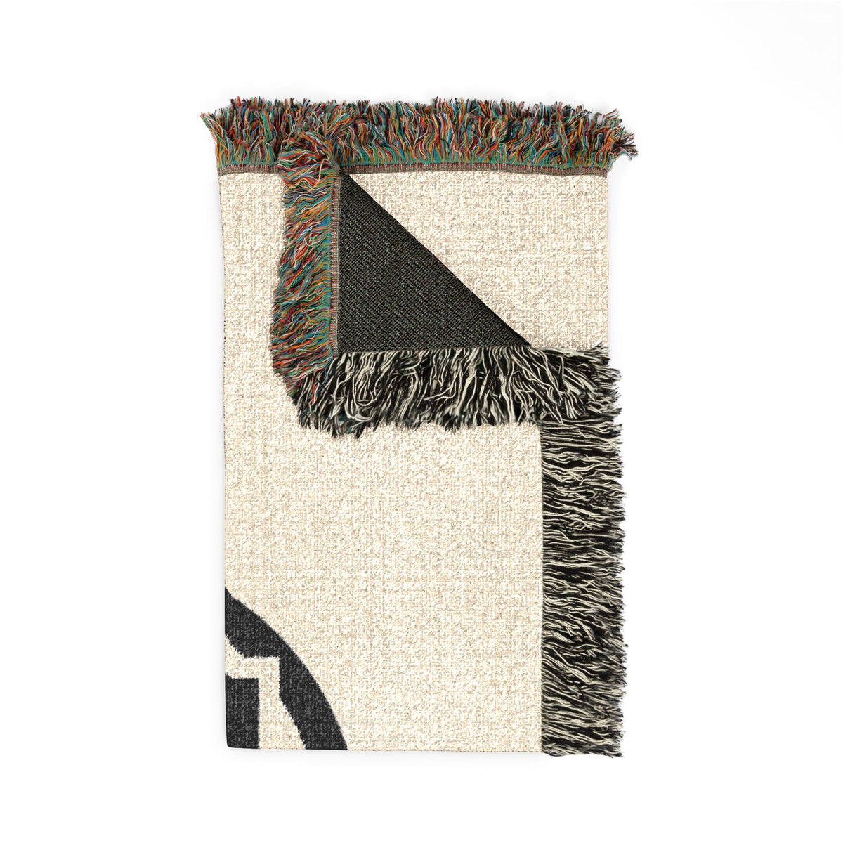 Woven Blanket — Minimalist Circular Monogram Throw