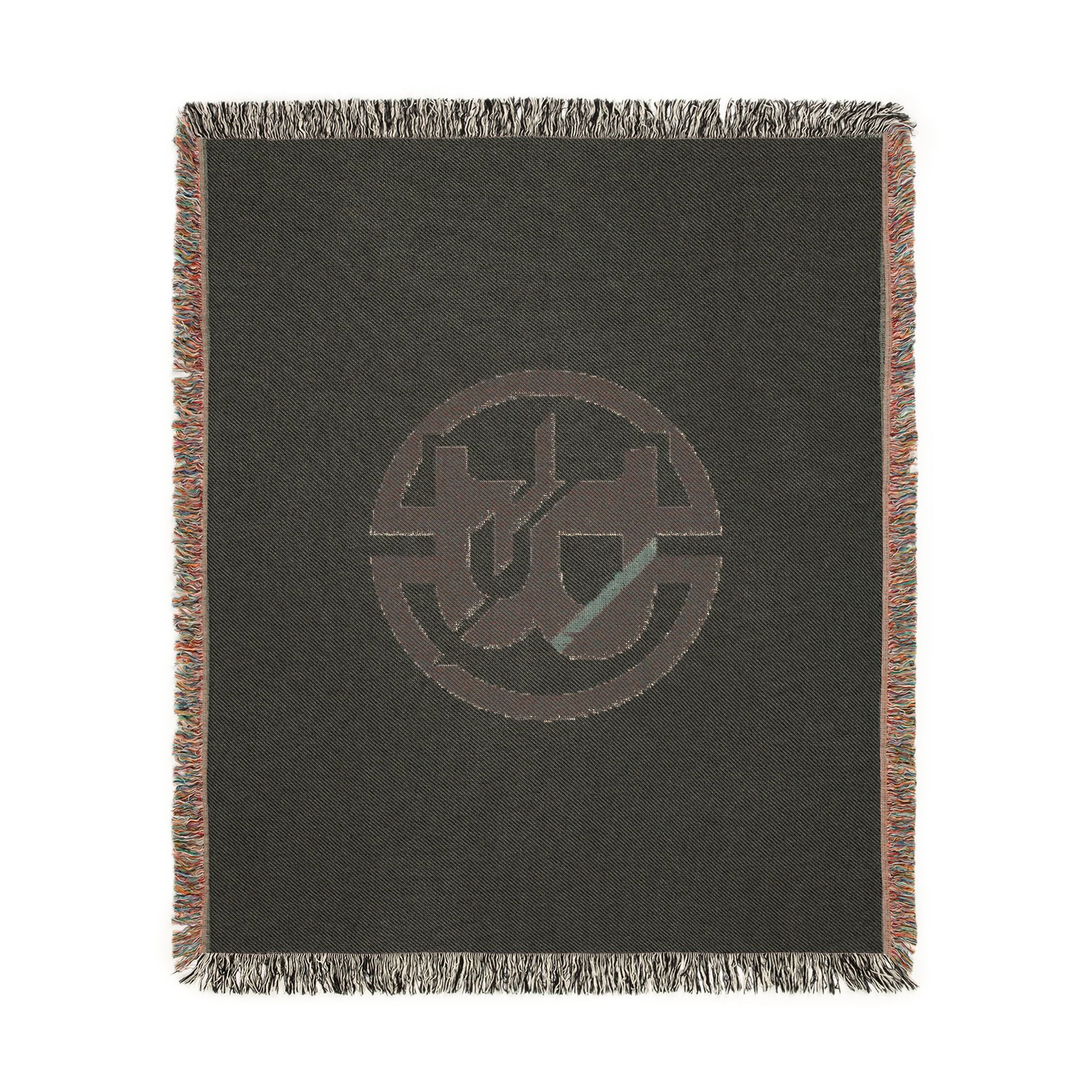 Woven Blanket — Minimalist Circular Monogram Throw