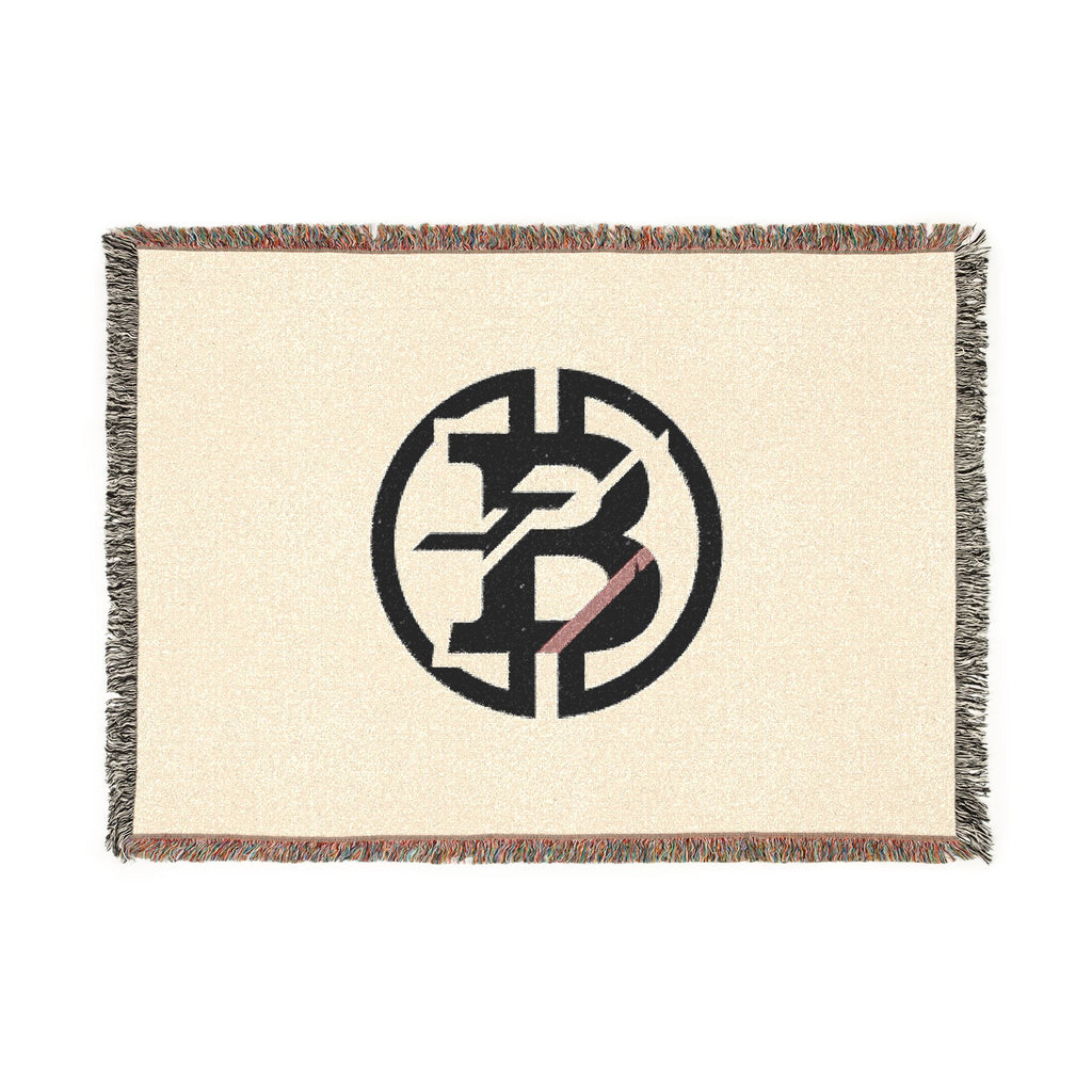 Woven Blanket — Minimalist Circular Monogram Throw