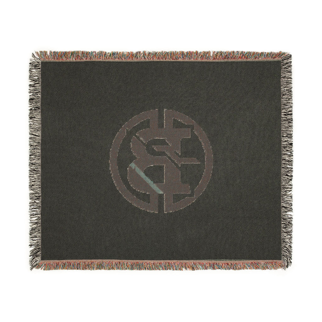 Woven Blanket — Minimalist Circular Monogram Throw