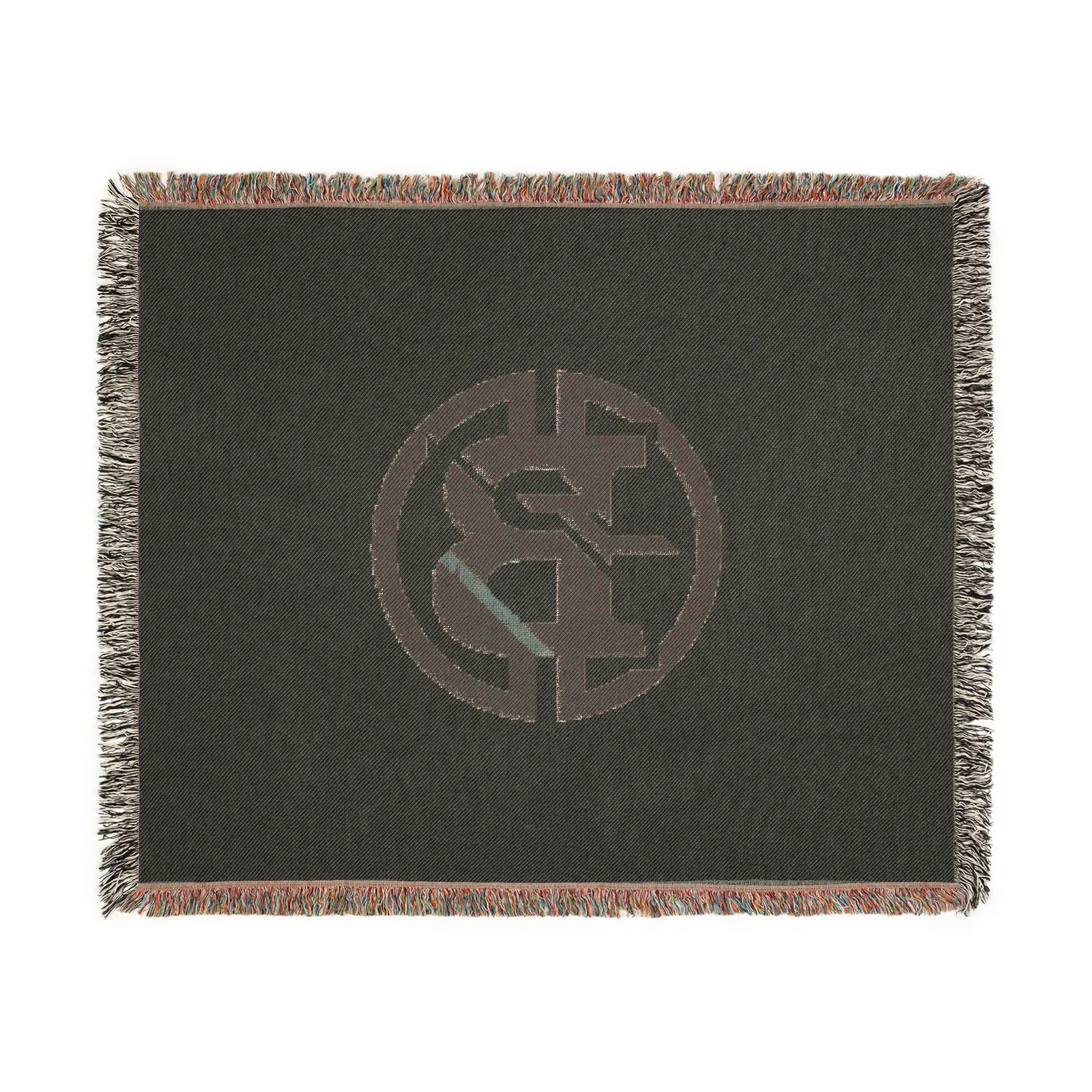 Woven Blanket — Minimalist Circular Monogram Throw