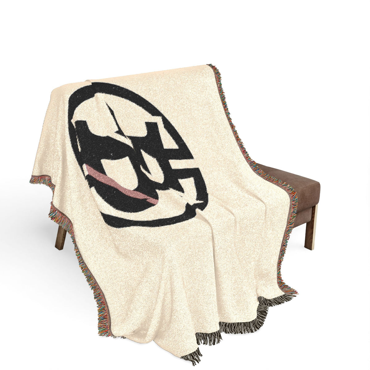 Woven Blanket — Minimalist Circular Monogram Throw