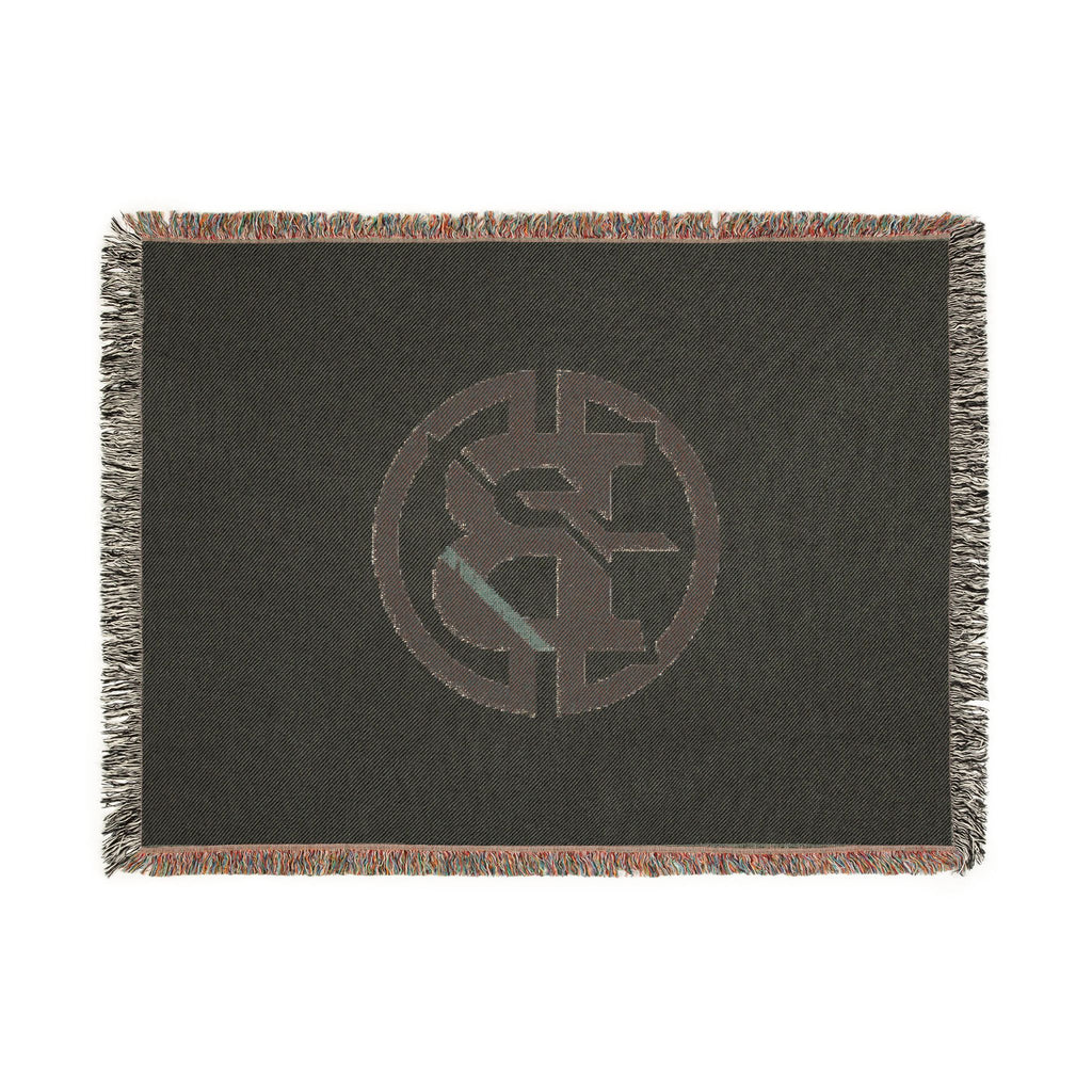 Woven Blanket — Minimalist Circular Monogram Throw