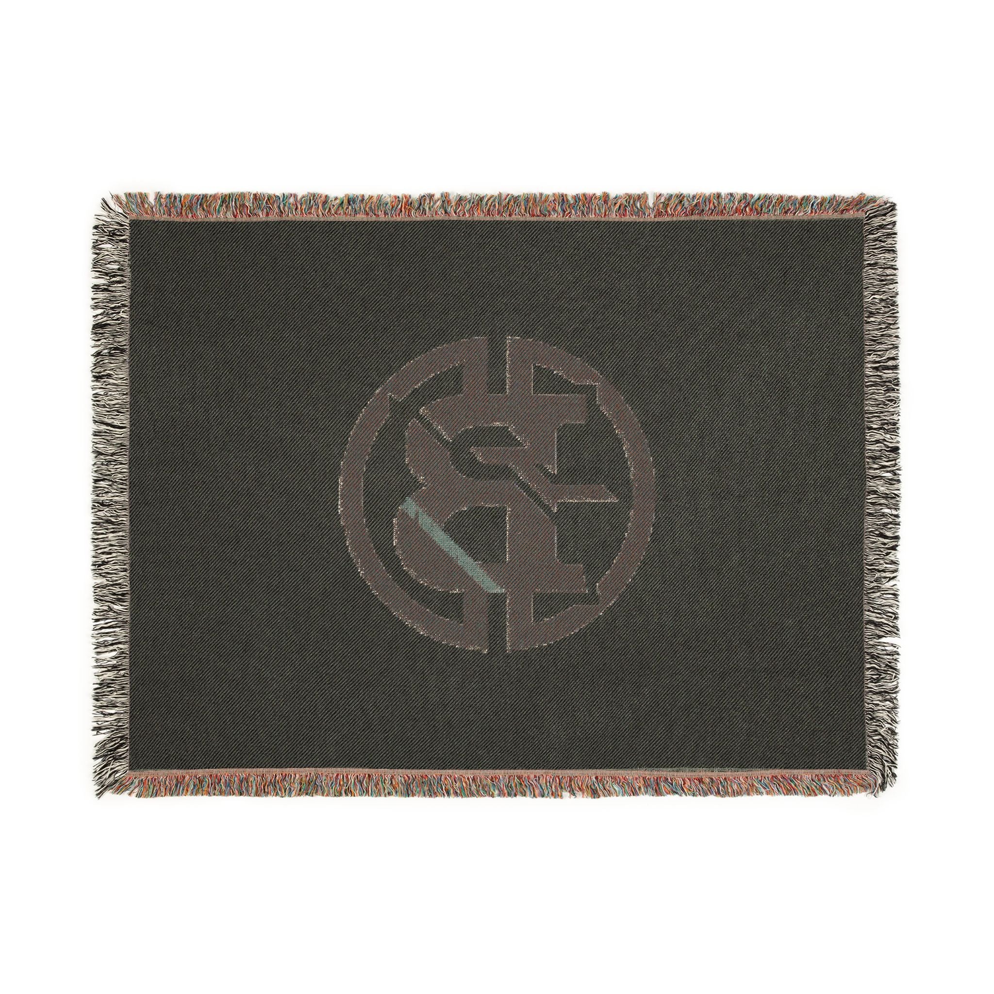 Woven Blanket — Minimalist Circular Monogram Throw